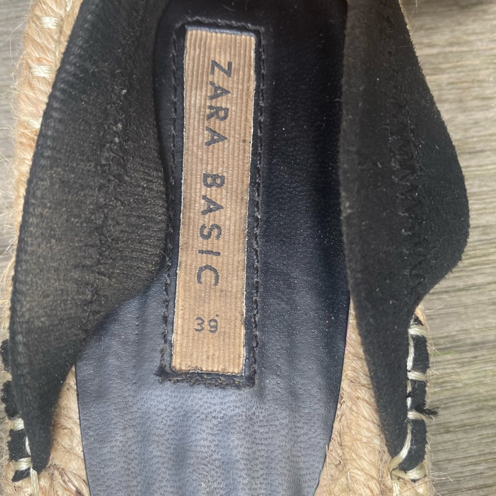 Zara Black Espadrille Sandals Size 8.5 / 39 - Picture 4 of 6